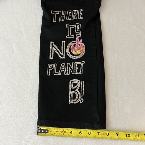 First Row Men's Future Distressed Slim Black Jeans Sz 42x32 Straight Stretch NWT - Picture 10 of 15